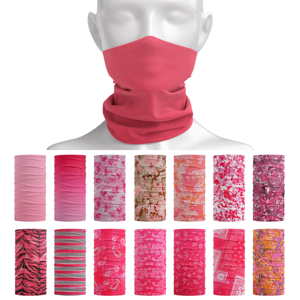 Running Gear Autumn - Różowa bezszwowa bandana na zewnątrz kolarstwo