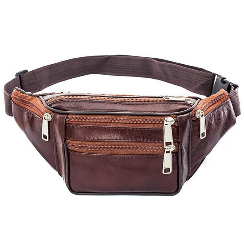 Running Gear Bag - Skórzana męska torba biodrowa na klatkę